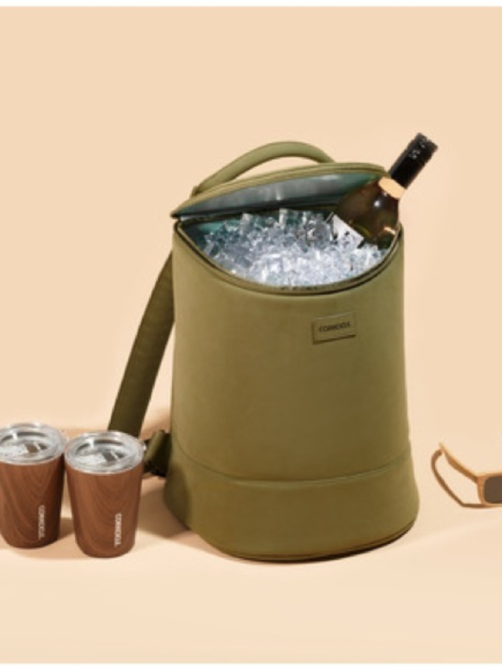 Corkcicle Eola Bucket Bag Cooler Olive